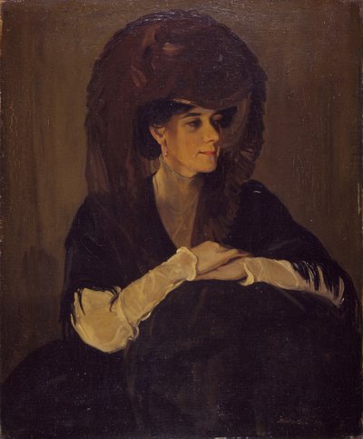 哈灵顿-曼恩夫人的棕色面纱肖像，1905年。 作者 威廉·尼科尔森