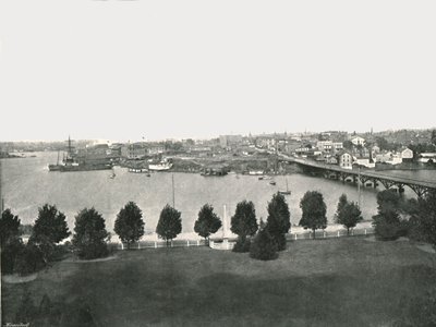 1895年，加拿大维多利亚州政府大楼的景观。 作者 威廉·诺特曼和儿子