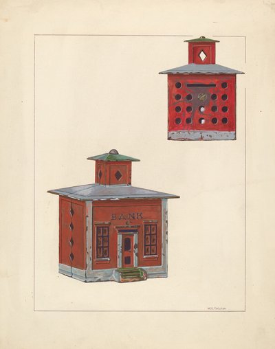 红色学府银行，约1937年。 作者 威廉·O·弗莱彻