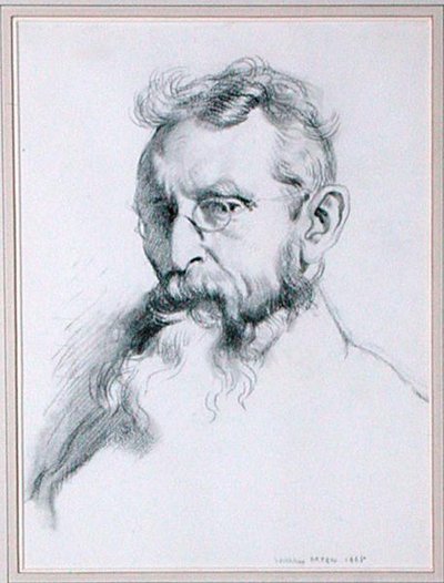 威廉-奥布莱恩（1852-1928）的肖像 1905年（纸上铅笔画）。 作者 威廉·奥彭