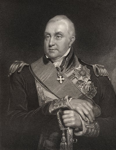 海军少将爱德华·佩勒（Edward Pellew），由威廉·霍利（William Holly）（1807-71）在“国家肖像画廊”（National Portrait Gallery）第三卷中镌刻，出版于1835年 作者 威廉·欧文