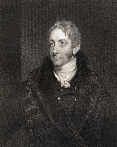 Cropley Ashley Cooper，沙夫茨伯里第六伯爵，由W. Holl（1807-71）雕刻，来自&39;国家肖像画廊，第四卷&39;，出版于1835年 作者 威廉·欧文