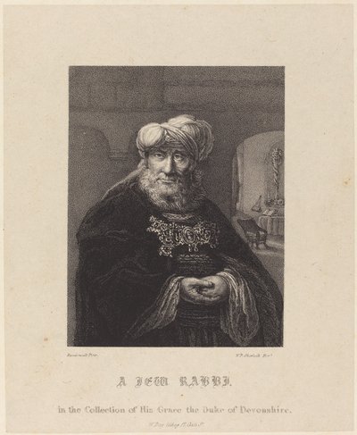 犹太拉比 作者 伦勃朗·范·莱恩 (Rembrandt van Rijn) 之后的威廉·P·夏洛克