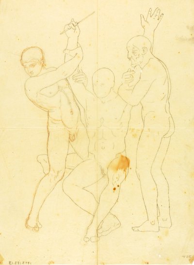 摩西、亚伦和赫尔在何烈山上（裸体研究） 作者 威廉·佩奇