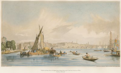 来自西方的滑铁卢大桥，有一场赛艇比赛 作者 William Parrott