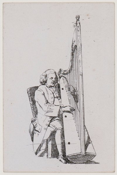 约翰-帕里演奏竖琴，约1760-1780。 作者 威廉·帕里