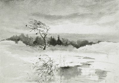 风景与水和被风吹扫的树 作者 威廉帕森斯温彻斯特达纳