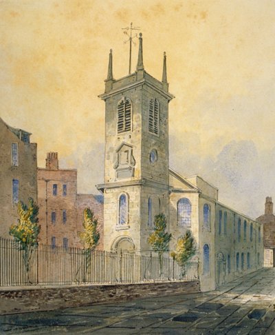 伦敦市圣奥拉夫犹太人教堂的西南视图，1815年 作者 William Pearson