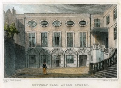 伦敦市Addle街Brewers Hall，1831年。 作者 威廉·拉德克里夫