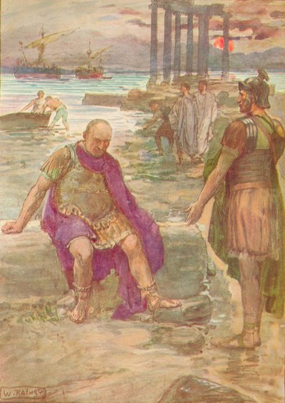 盖乌斯·马里乌斯（Gaius Marius）坐在流亡的迦太基废墟中，c1912 1912 作者 威廉·雷尼