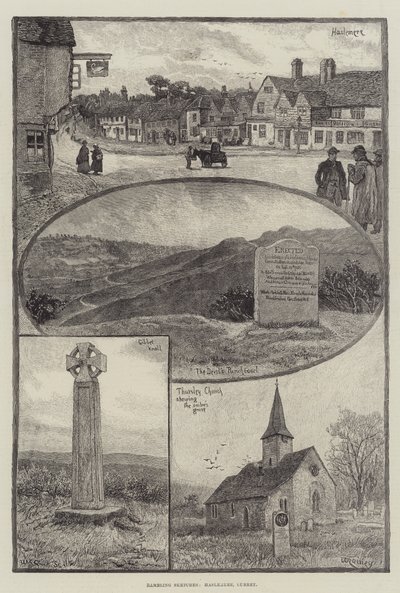 漫步素描，哈斯勒米尔，萨里 作者 William Rainey