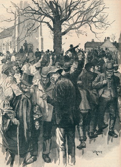 沃里克郡农场工人罢工：在惠特纳什开会，1872年1906年 作者 威廉·雷尼