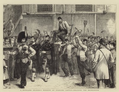 高地士兵在斯特灵城堡的婚礼，主持新郎 作者 William Ralston