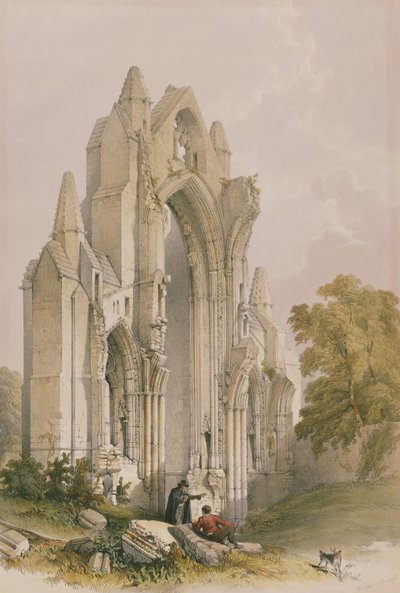 Guisborough修道院，东端内部，约克郡修道院遗址，由George Hawkins（1819-52）刻，1842年 作者 威廉·理查森