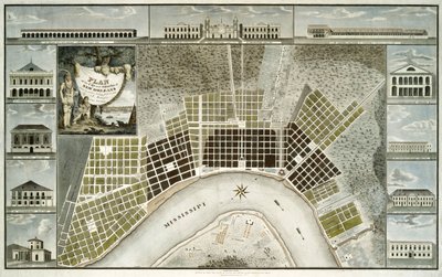 新奥尔良市和郊区规划，1817年 作者 威廉·罗林森