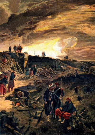 1855年9月8日占领马拉科夫后，大约在1855年。 作者 William Crimea Simpson