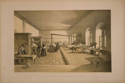 1855年在Scutari的医院病房之一 作者 威廉·克里米亚·辛普森