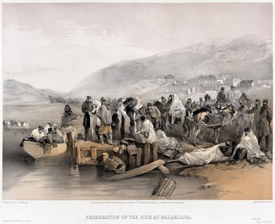 1855年，巴拉克拉瓦的病者登船 作者 威廉·克里米亚·辛普森