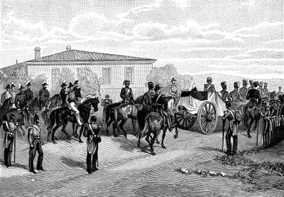 拉格伦勋爵的墓葬，1855年，俄罗斯克里米亚，塞瓦斯托波尔附近。 作者 威廉·克里米亚·辛普森