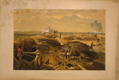 Redan的内部取自其左脸，1855年 作者 威廉·克里米亚·辛普森