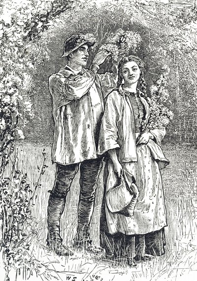 Engraving depicting the crowning of the May Queen 作者 威廉·斯莫特