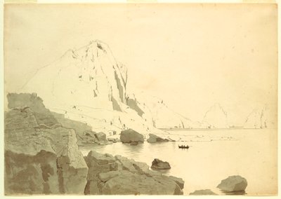 素描，意大利卡普里风景，显示南部海岸和法拉利奥内，约 1865 年 作者 威廉·斯坦利·哈瑟尔汀