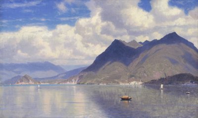 马焦雷湖，约1867年。 作者 威廉·斯坦利·哈瑟尔汀