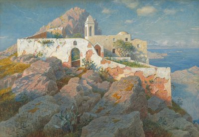 Santa Maria a Cetrella，Anacapri，c.1892（石墨上的水彩和水粉） 作者 威廉·斯坦利·哈瑟尔汀