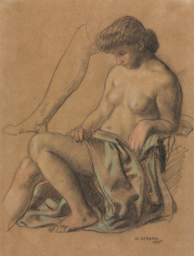 坐着的披风人物，1905年。 作者 威廉·斯特兰德