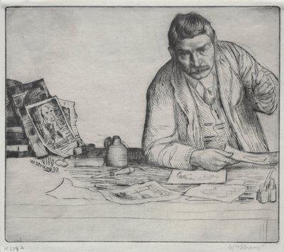 自画像-蚀刻师，1897年。 作者 威廉·斯特兰德
