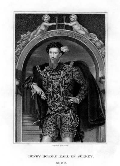 亨利·霍华德，萨里伯爵，英国贵族和诗人，1829年。 作者 威廉·托马斯·弗莱