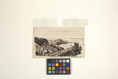 海景（奶油色编织纸上的钢笔和墨水） 作者 威廉·特罗斯特·理查兹