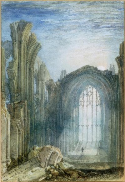 梅尔罗斯修道院（Melrose Abbey）：沃尔特·斯科特爵士（Sir Walter Scott）的作品《拉 作者 约瑟夫·马洛德·威廉·特纳