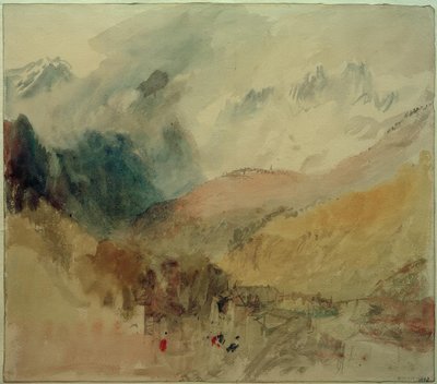 勃朗峰和勒谢蒂夫（Le Chetif）望着达奥斯塔山谷（Val dAosta）的圣迪迪埃 作者 约瑟夫·马洛德·威廉·特纳