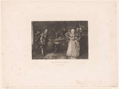 阿尔瓦拜访帕尔马的家庭女教师玛格丽特，1567 年
阿尔瓦拜访家庭女教师（标题见实物） 作者 乔治·弗里德里克·费尔辛