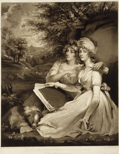 托马斯·弗兰克兰爵士的女儿，男爵，1797年（墨水中的mezzotint） 作者 William Ward