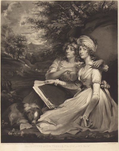 托马斯-弗兰克兰爵士的女儿们（姐妹们）。 作者 William Ward after John Hoppner