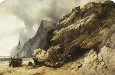 Cheyne海滩，伊尔弗勒科姆，摄于1845年（布面油画） 作者 威廉·韦斯特