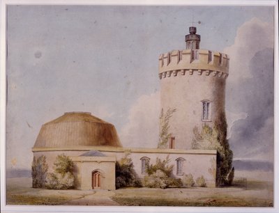 天文台和拟议的增建，约 1830 年（卡片水彩） 作者 威廉·韦斯特