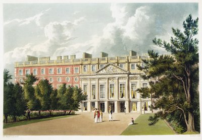 汉普顿宫，来自“皇家住宅的历史”，由Richard Reeve（1780年）雕刻，William Henry Pyne（1769-1843），1819年 作者 威廉韦斯特尔