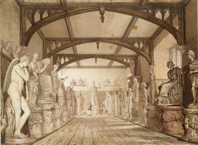 考试学校的雕塑馆，牛津大学，1813年 作者 威廉韦斯特尔