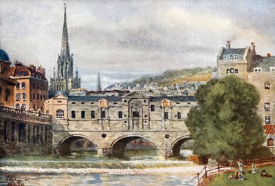 Bath, Pulteney Bridge (colour litho) 作者 威廉·维赫·柯林斯