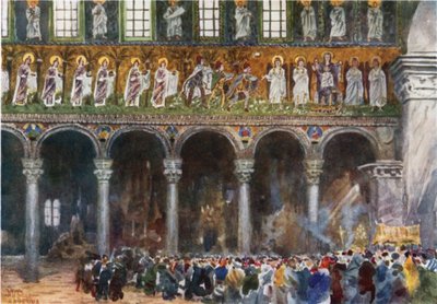 拉文纳。 S. Apollinare Nuovo（彩色平版印刷） 作者 威廉·维赫·柯林斯