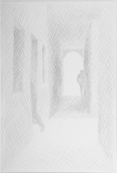 Rio Terra 拱门，威尼斯，2008 年（纸上铅笔） 作者 威廉·威尔金斯