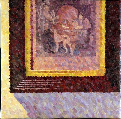 小号手的狗》，2014 年（布面油画） 作者 威廉·威尔金斯