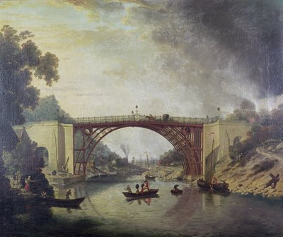 铸铁桥附近的Coalbrookdale，1780年 作者 威廉·威廉姆斯