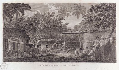 人类在南太平洋大溪地的献祭，c1773 作者 威廉·伍利特