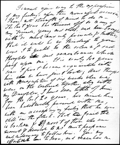 1834年7月25日，1834年7月29日，亨利·尼尔森·科勒里奇对他的叔叔和岳父塞缪尔·泰勒·柯勒律治去世表示慰问（纸笔墨水） 作者 威廉·华兹华斯