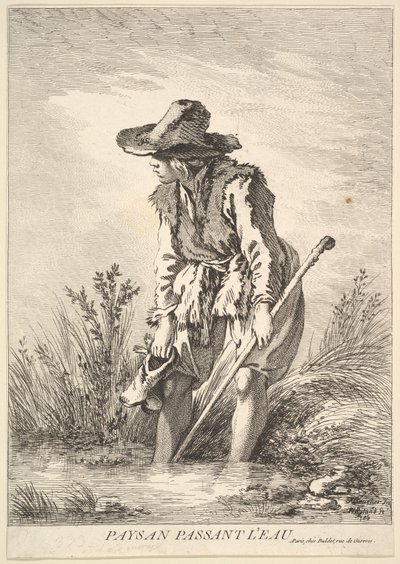 农民渡水，1786年。 作者 威廉·温妮·赖兰德