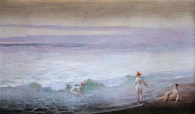 有人物的海岸景象（布面油画 作者 威廉·德·莱维奇·道奇